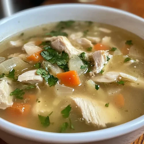 Caldo de Pollo recipe close up