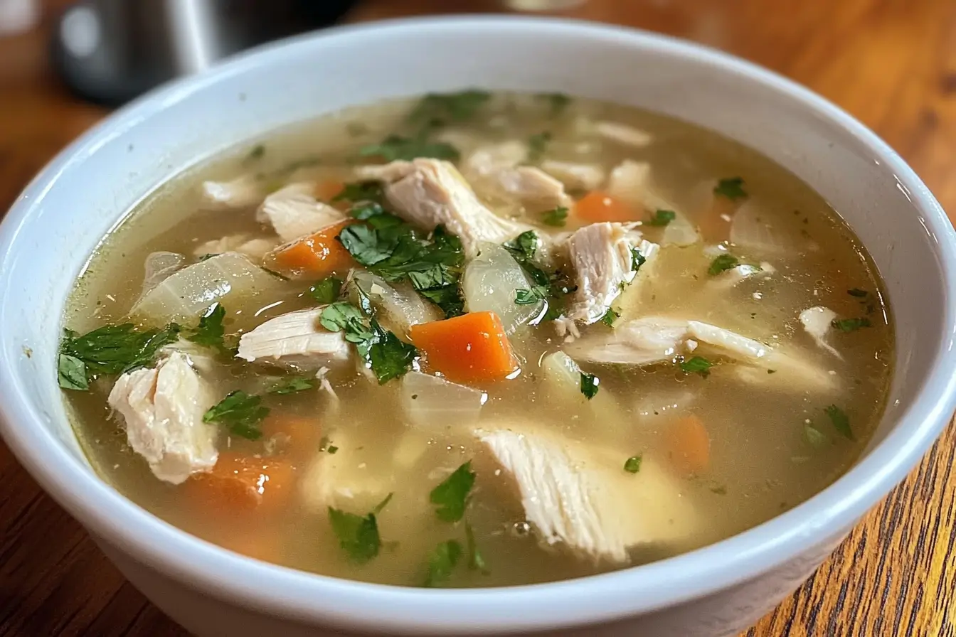 Caldo de Pollo recipe close up