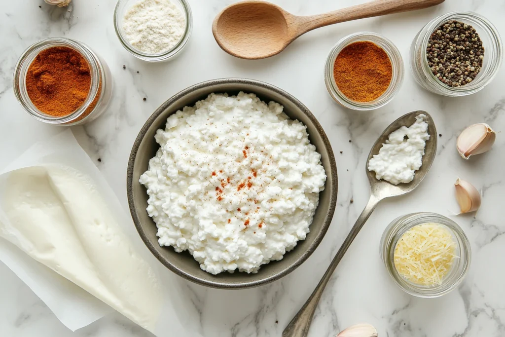 Ingredients for cottage cheese chips recipe