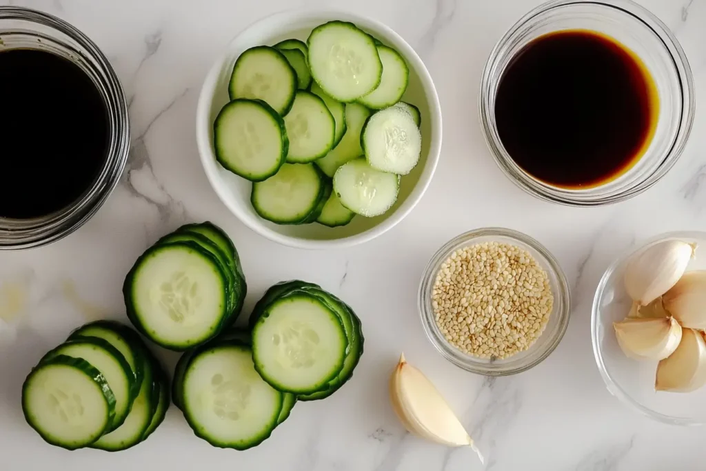 Din Tai Fung cucumber recipe ingredients.