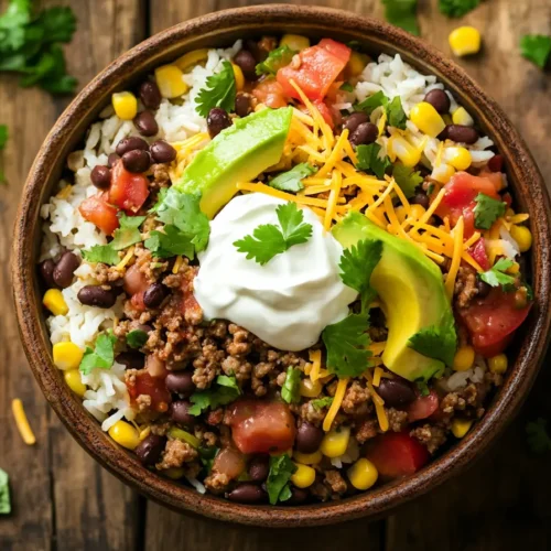 Delicious and customizable taco bowl recipe