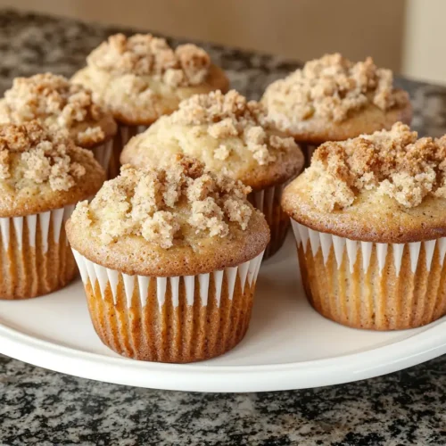 Delicious coffee cake muffins on a plate