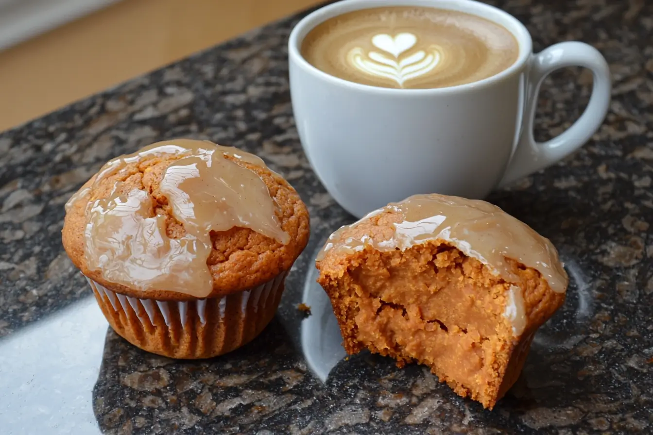 Sweet potato muffin with coffee