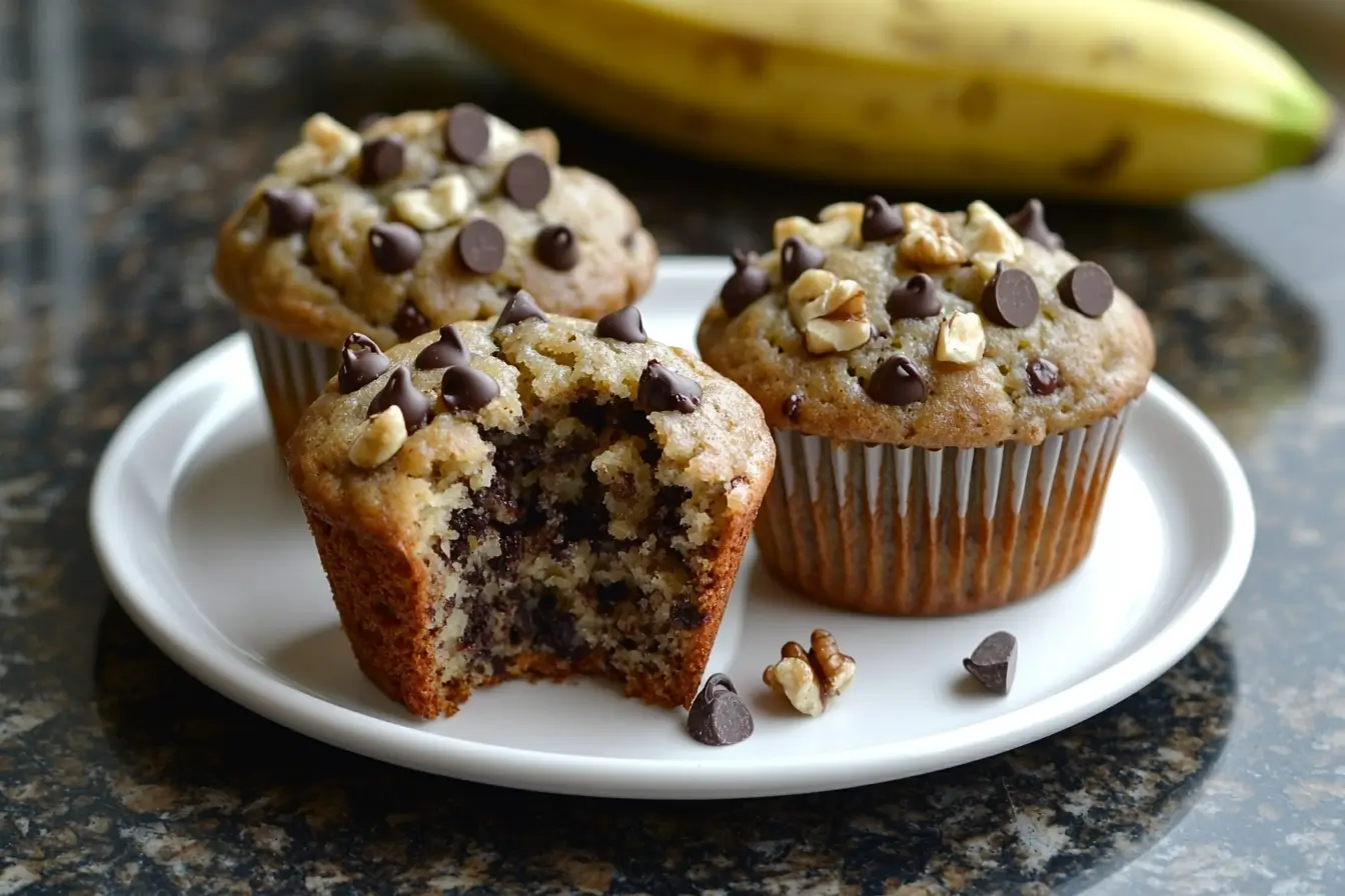 Close-up of gluten free banana muffins