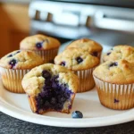 Close up of mini blueberry muffins