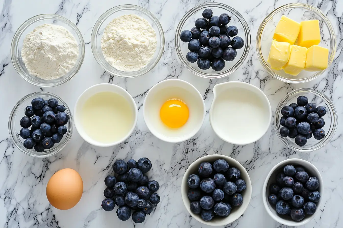 Mini blueberry muffins ingredients