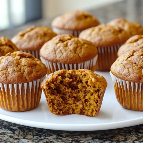 Delicious pumpkin banana muffins on a board