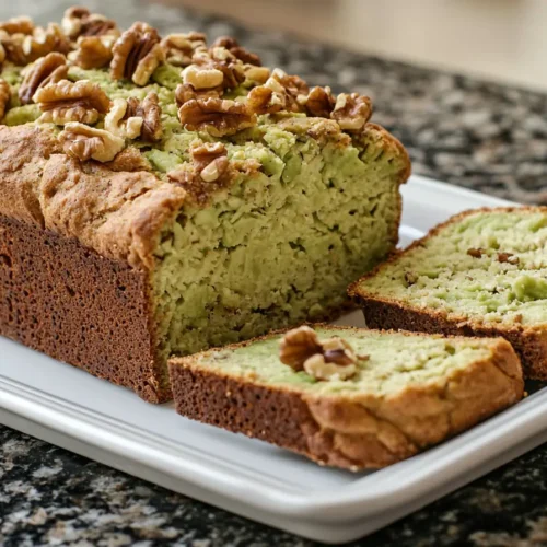 Freshly baked sliced avocado bread