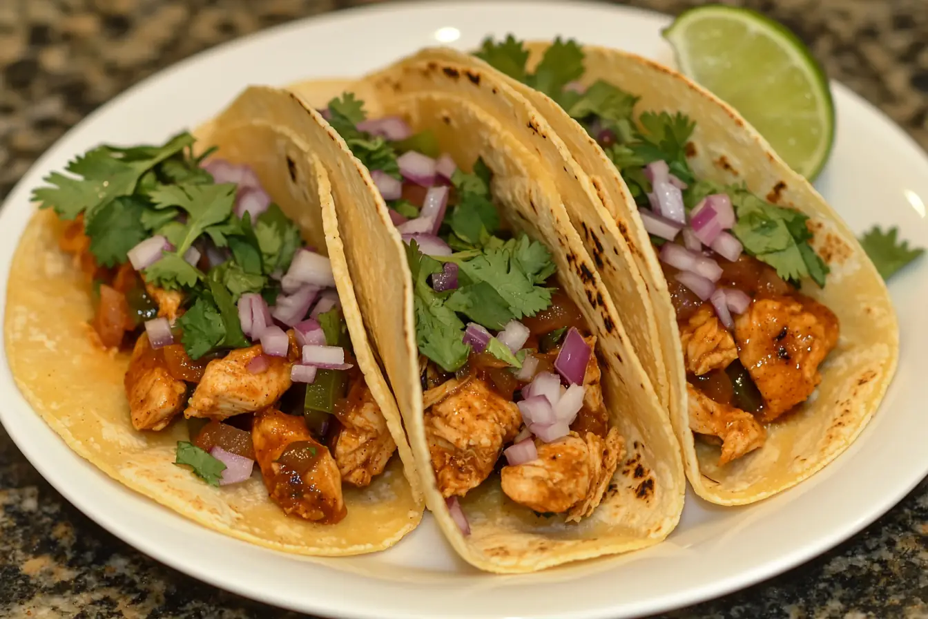Delicious chipotle chicken recipe tacos.