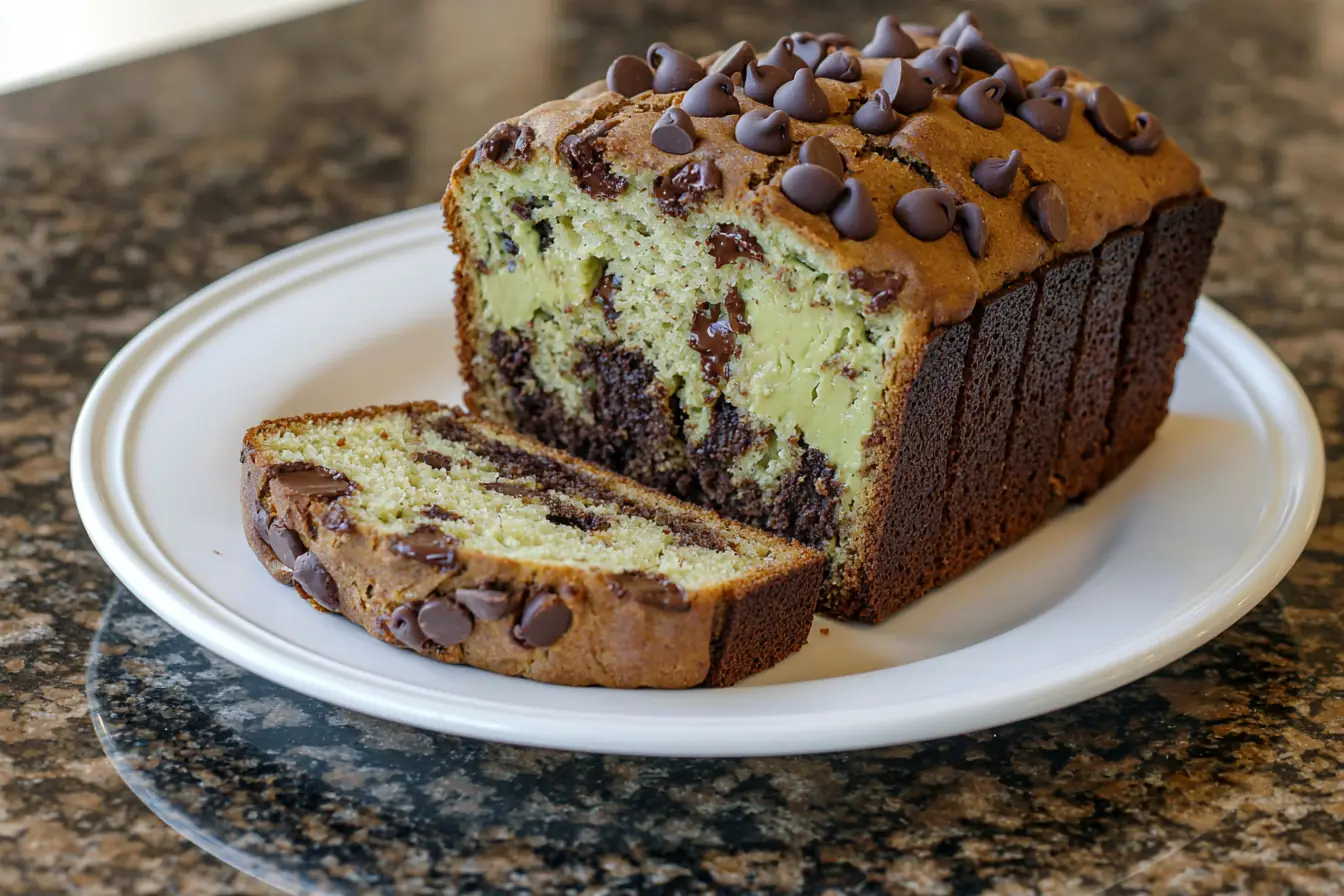 Chocolate chip avocado bread slices