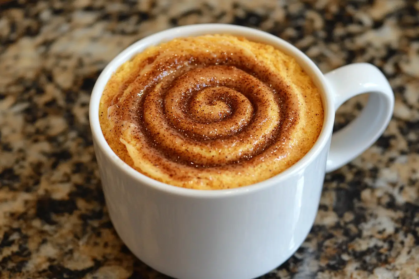 Cinnamon roll protein mug cake