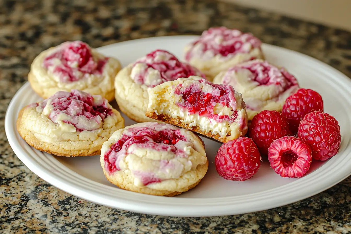 Delicious homemade raspberry cheesecake cookies
