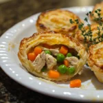 Mini chicken pot pies on a plate