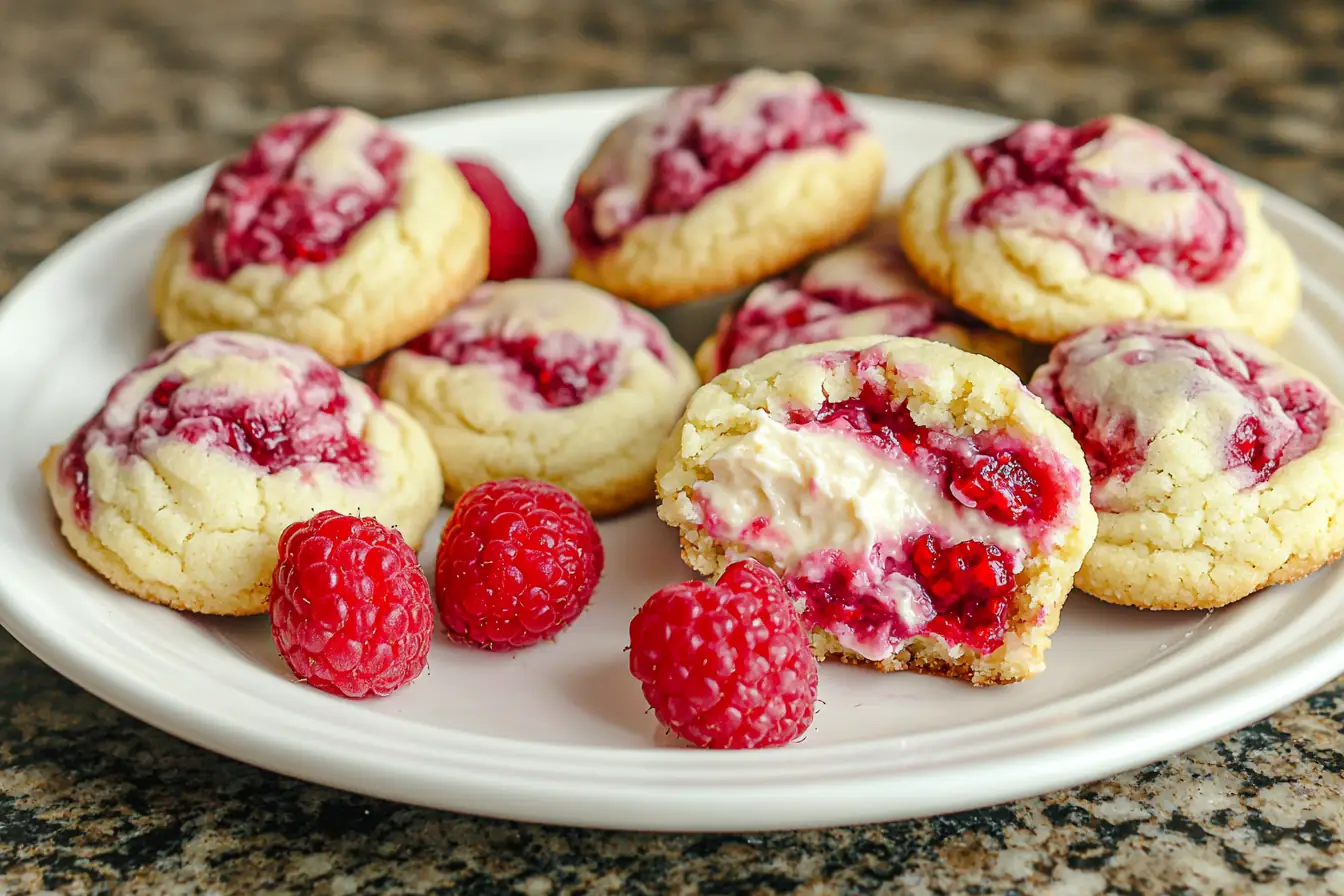 Delicious homemade raspberry cheesecake cookies