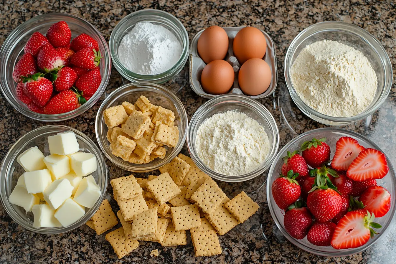 Strawberry crunch cheesecake ingredients